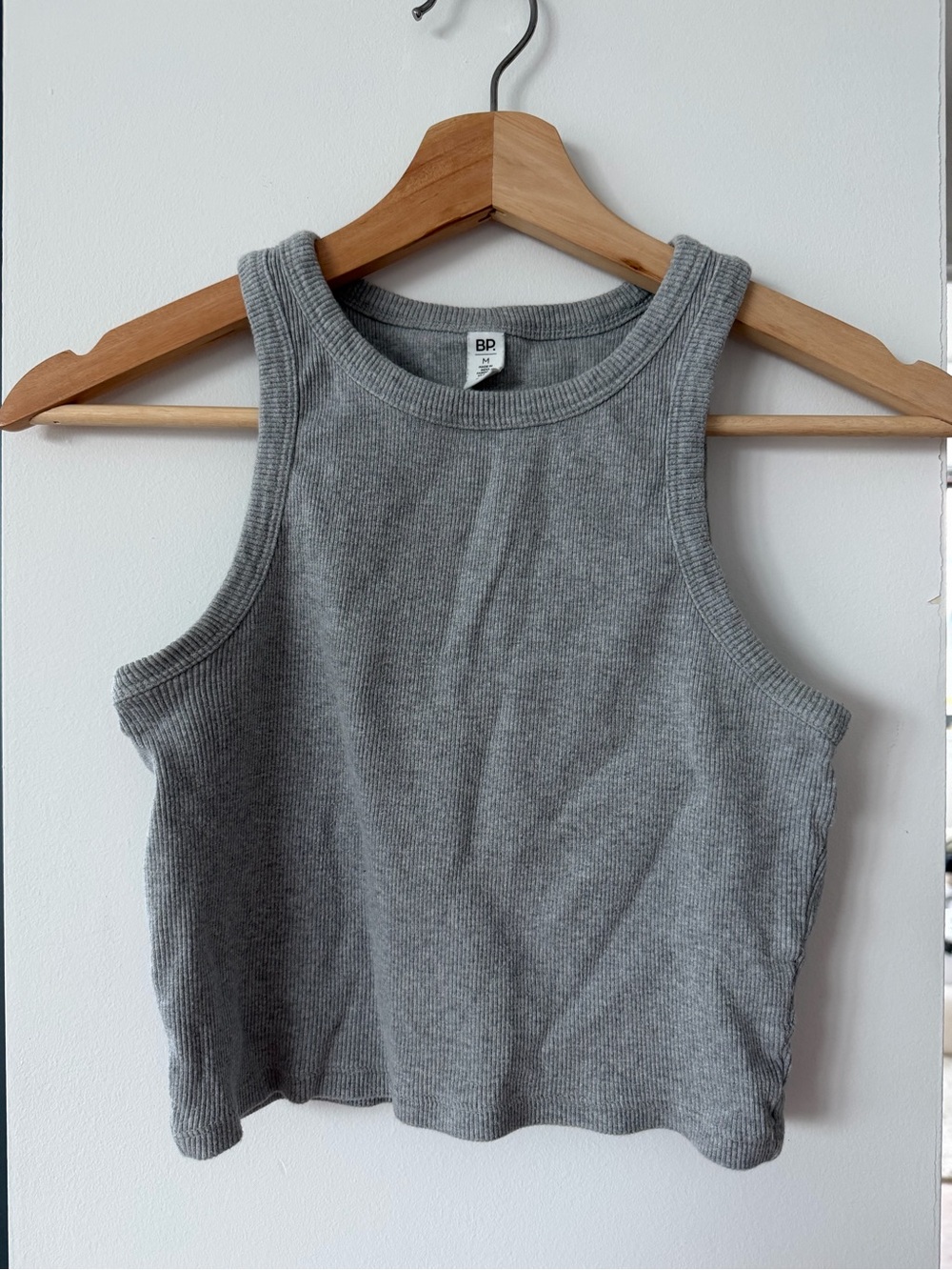 bp Ribbed Gray Cropped Tank Top